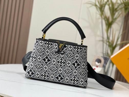 1:1 Louis Vuitton Bags Capucines M57358杏 黑 蓝31.5x20x11cm cs