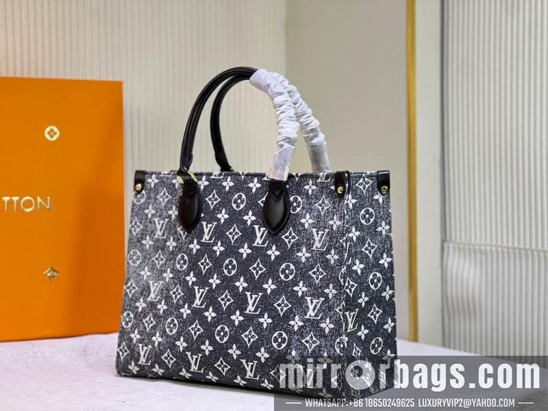 1:1 Louis Vuitton Bags Onthego M59608牛仔黑 35x28x15cm ss