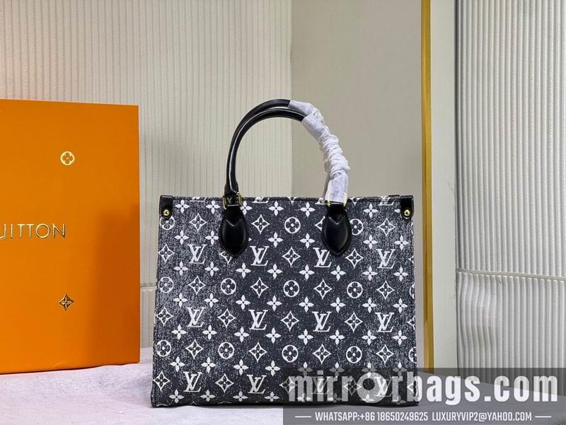 1:1 Louis Vuitton Bags Onthego M59608牛仔黑 35x28x15cm ss