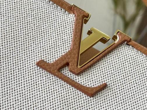 1:1 Louis Vuitton Bags Capucines M59969麻布配浅土黄金扣31.5x20x11cm cs