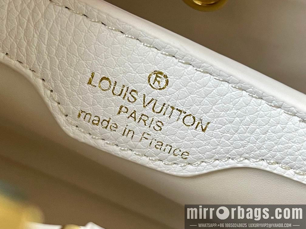 1:1 Louis Vuitton Bags Capucines M59878白色编织 27x18x9cm cs