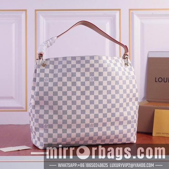 1:1 Louis Vuitton Bags M43704咖啡红 白格粉35.5x14x33.5cm ww