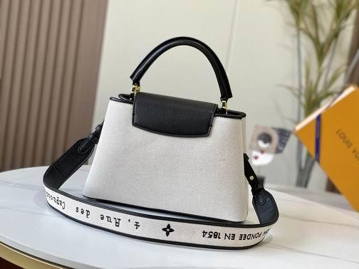 1:1 Louis Vuitton Bags Capucines M59969麻布配黑 31.5x20x11cm cs
