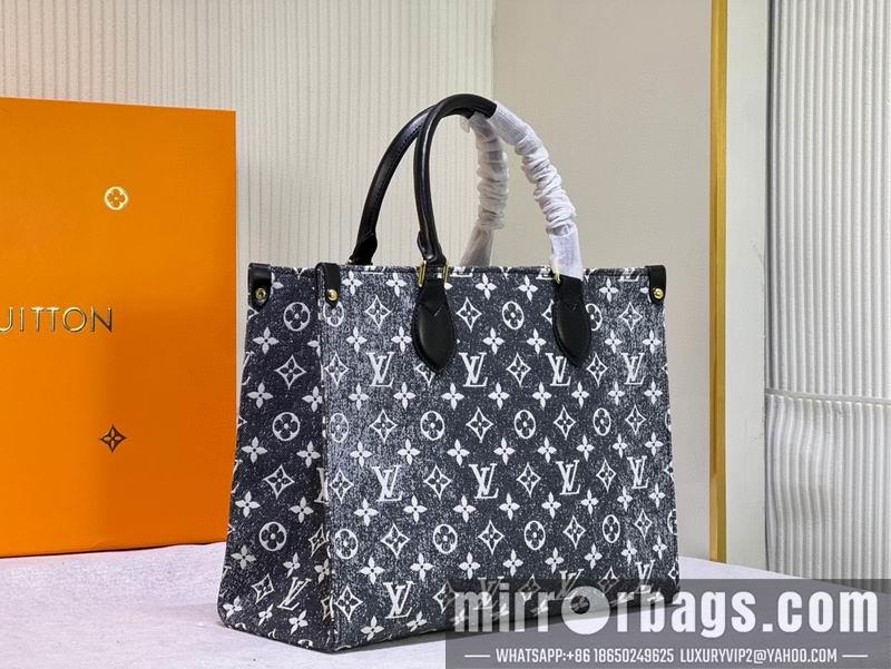 1:1 Louis Vuitton Bags Onthego M59608牛仔黑 35x28x15cm ss