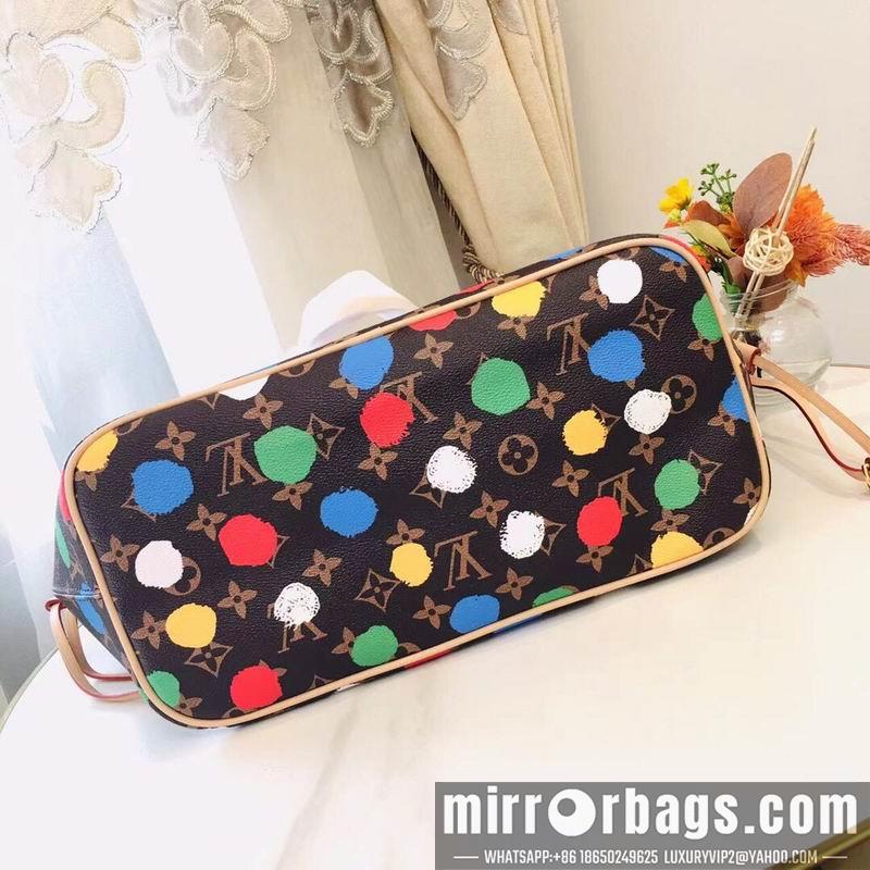 1:1 Louis Vuitton Bags Neverfull M46381 M40995老花彩色32x29x17cm zy