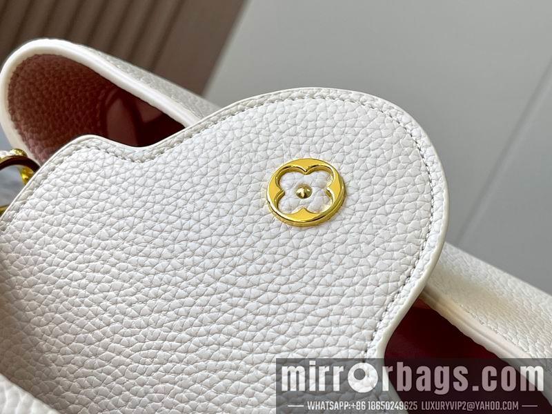 1:1 Louis Vuitton Bags Capucines M21127珍珠白色编织27x18x9cm ss