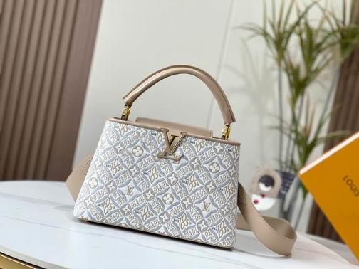 1:1 Louis Vuitton Bags Capucines M57358杏 黑 蓝31.5x20x11cm cs