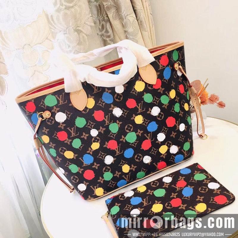 1:1 Louis Vuitton Bags Neverfull M46381 M40995老花彩色32x29x17cm zy