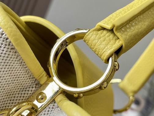 1:1 Louis Vuitton Bags Capucines M59969麻布配蛋黄金扣31.5x20x11cm cs