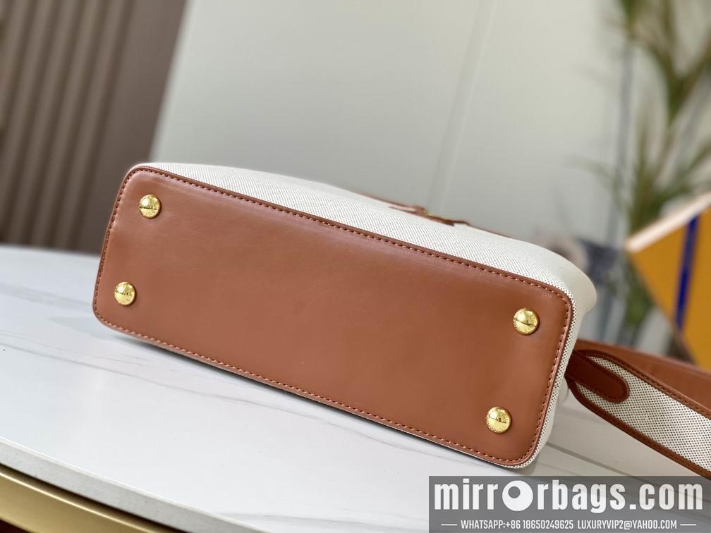 1:1 Louis Vuitton Bags Capucines M57361绣花白棕金31.5x20x11cm cs