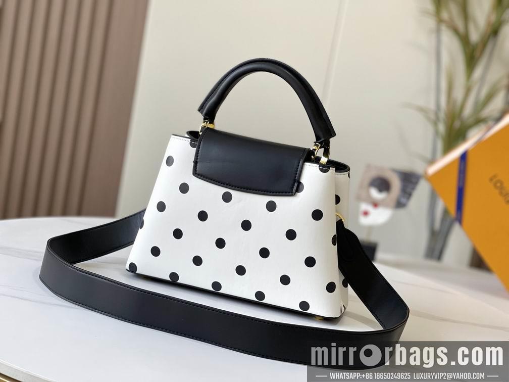 1:1 Louis Vuitton Bags Capucines M20373波尔卡圆点27x18x9cm cs