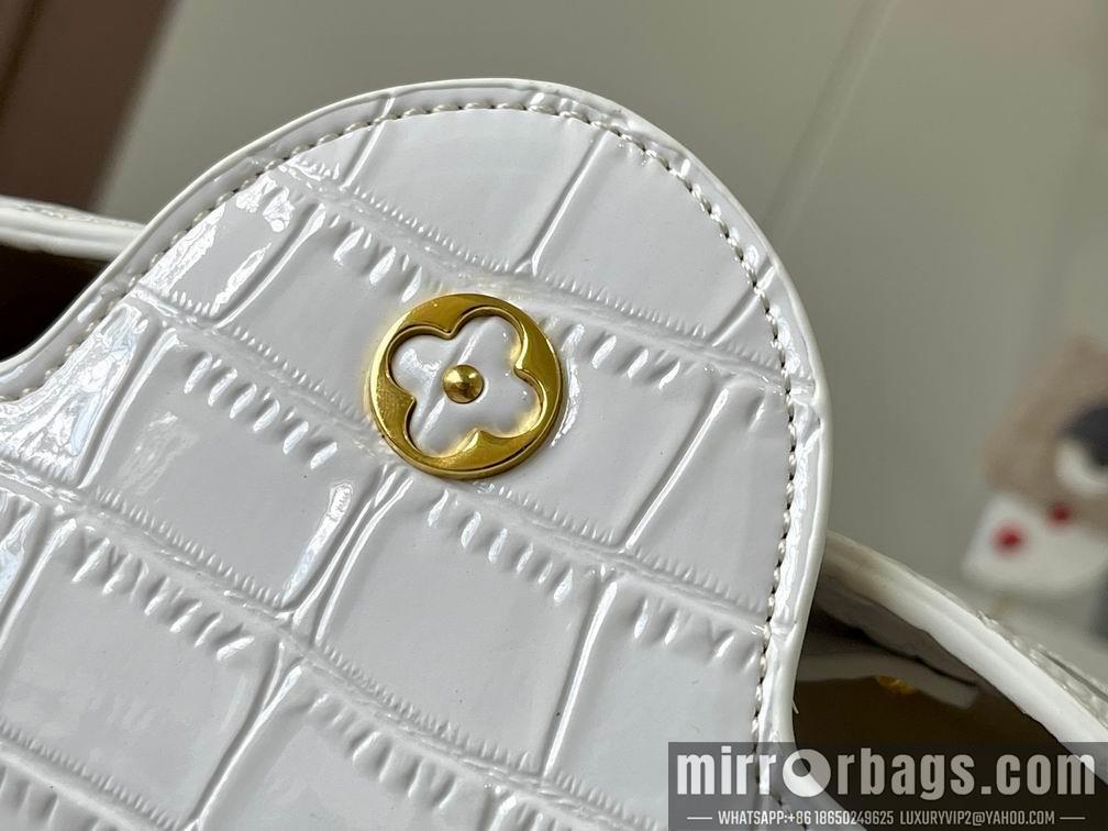 1:1 Louis Vuitton Bags N92173复古白色鳄鱼纹27x18x9cm cs