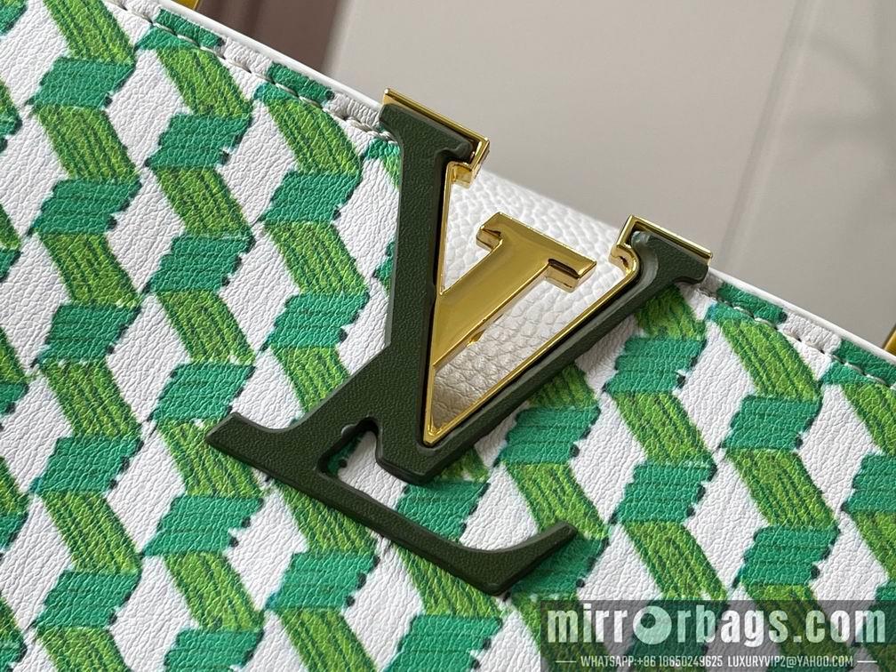 1:1 Louis Vuitton Bags Capucines M59878白色编织 27x18x9cm cs