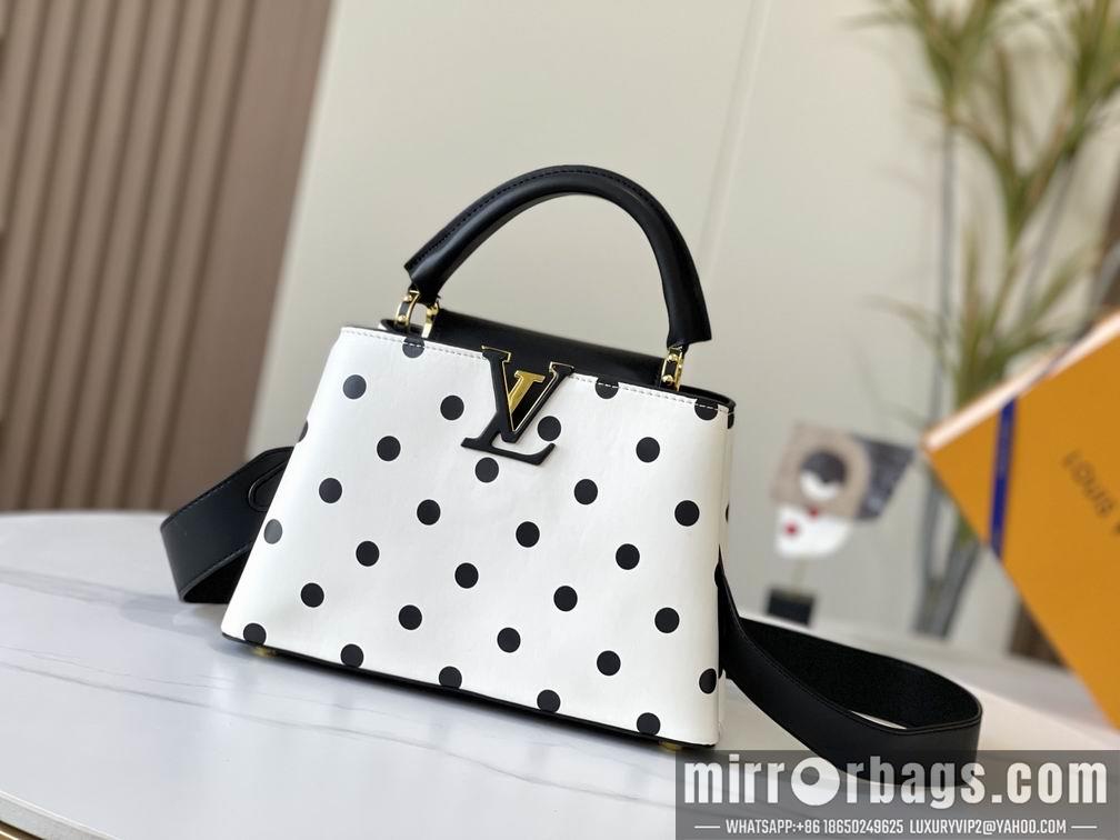 1:1 Louis Vuitton Bags Capucines M20373波尔卡圆点27x18x9cm cs