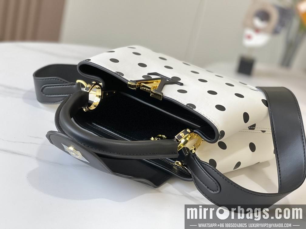 1:1 Louis Vuitton Bags Capucines M20373波尔卡圆点27x18x9cm cs