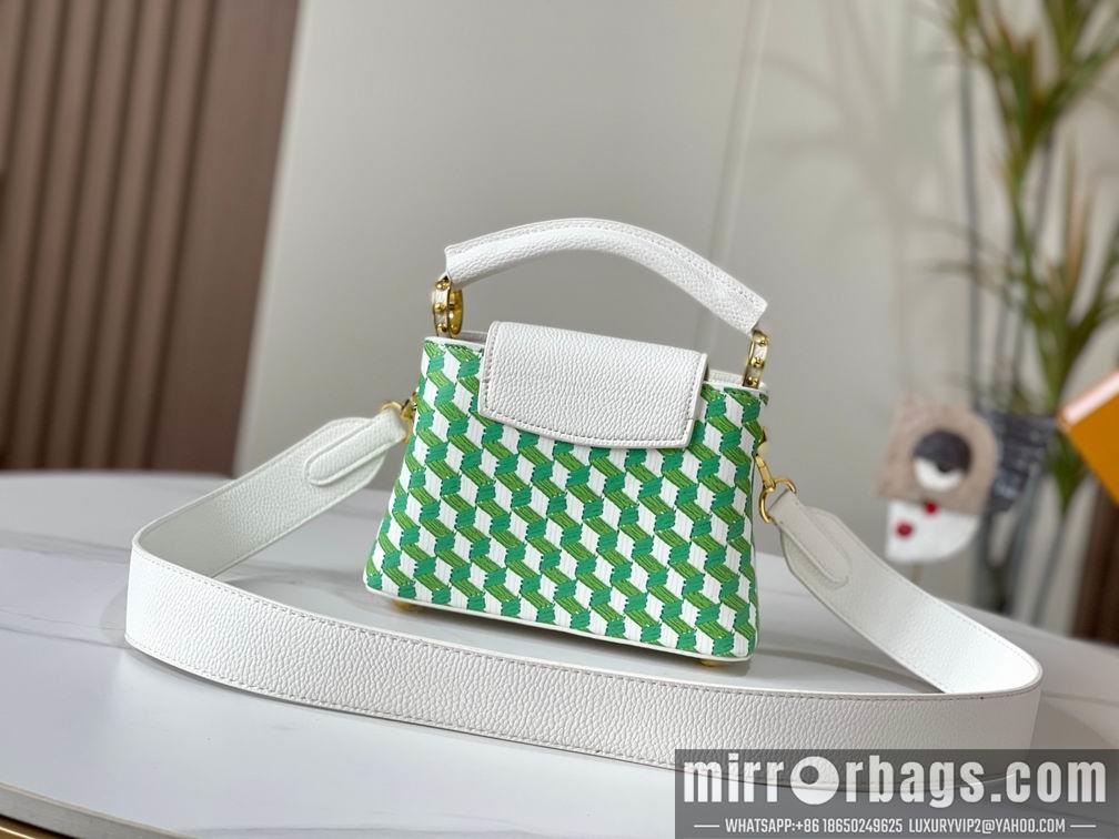 1:1 Louis Vuitton Bags Capucines M59879白色编织 21x14x8cm cs