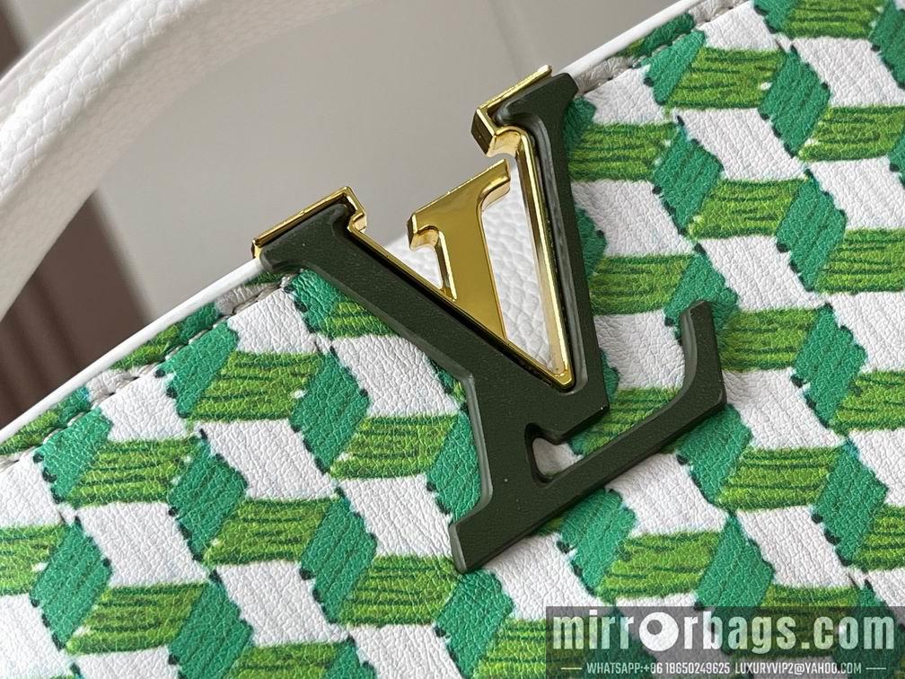 1:1 Louis Vuitton Bags Capucines M59879白色编织 21x14x8cm cs