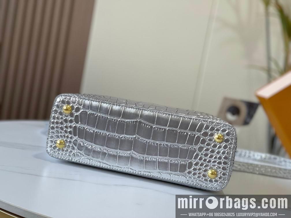 1:1 Louis Vuitton Bags N92967复古银色鳄鱼纹31.5x20x11cm cs