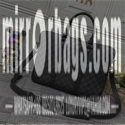 1:1 Louis Vuitton Bags Voyage M46457黑花 老花 黑格 压格 十字纹36.5x27.5x6cm ss