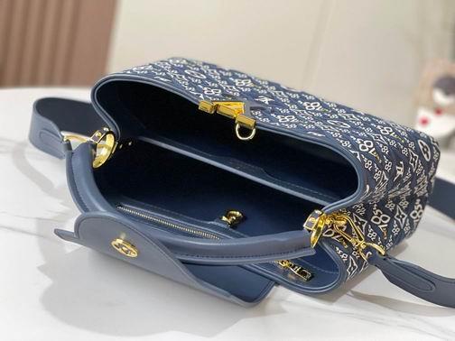 1:1 Louis Vuitton Bags Capucines M57358杏 黑 蓝31.5x20x11cm cs