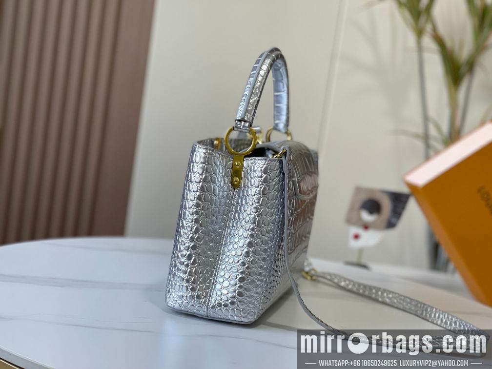 1:1 Louis Vuitton Bags N92967复古银色鳄鱼纹31.5x20x11cm cs