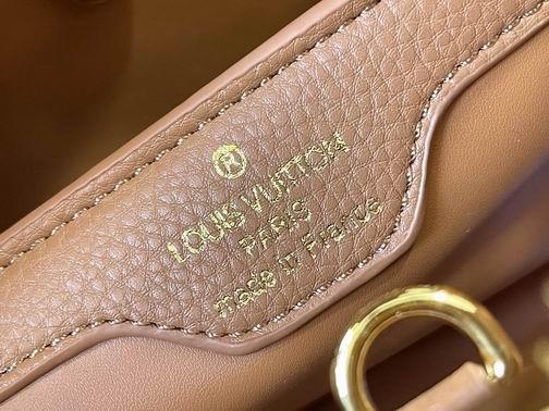 1:1 Louis Vuitton Bags Capucines M59969麻布配浅土黄金扣31.5x20x11cm cs
