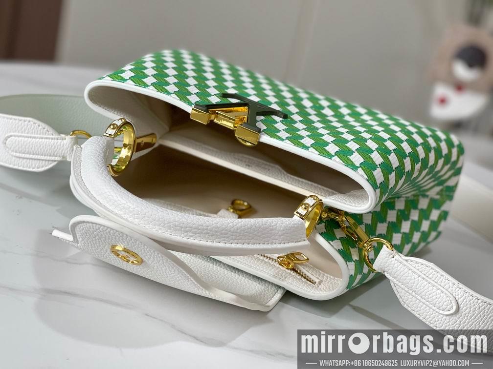 1:1 Louis Vuitton Bags Capucines M59878白色编织 27x18x9cm cs