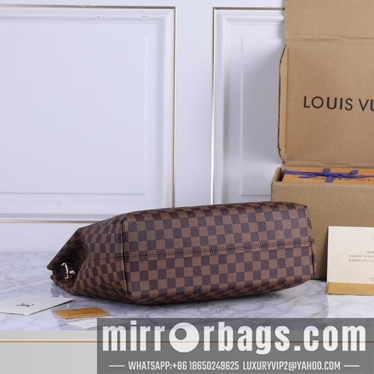 1:1 Louis Vuitton Bags M43704咖啡红 白格粉35.5x14x33.5cm ww