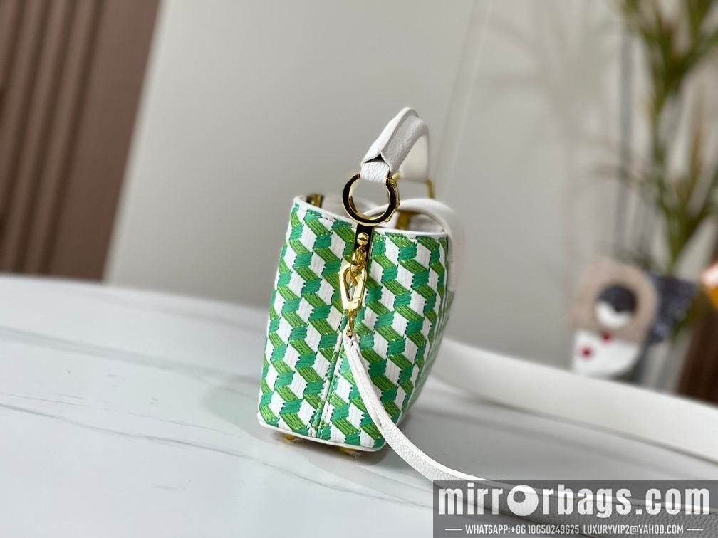 1:1 Louis Vuitton Bags Capucines M59879白色编织 21x14x8cm cs