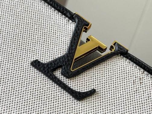 1:1 Louis Vuitton Bags Capucines M59969麻布配黑 31.5x20x11cm cs
