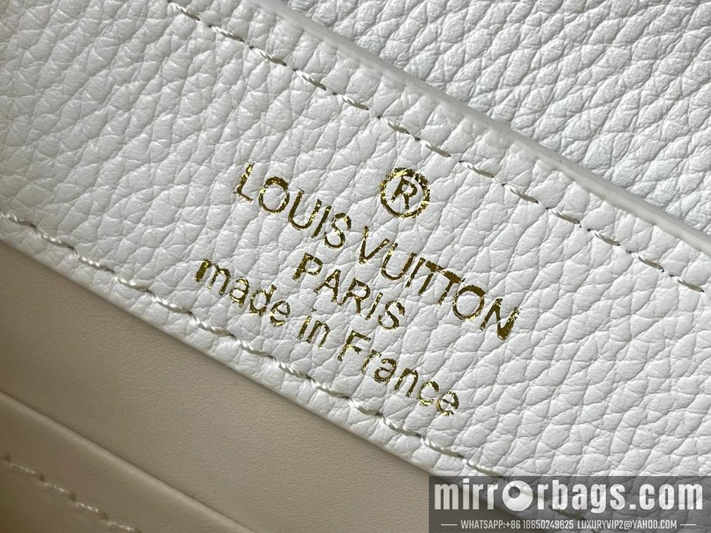 1:1 Louis Vuitton Bags Capucines M59879白色编织 21x14x8cm cs