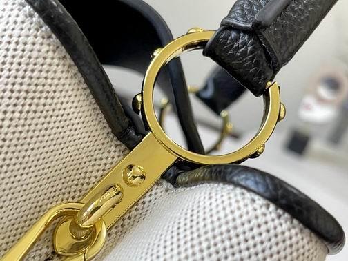 1:1 Louis Vuitton Bags Capucines M59969麻布配黑 31.5x20x11cm cs