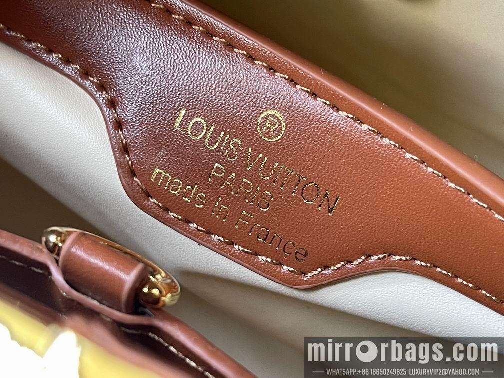 1:1 Louis Vuitton Bags Capucines M57361绣花白棕金27x18x9cm cs