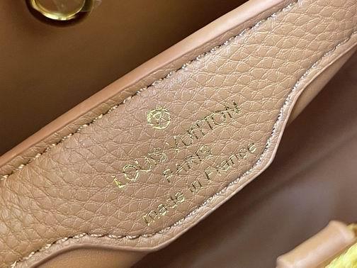 1:1 Louis Vuitton Bags Capucines M59873麻布配浅土黄金扣27x21x10cm cs