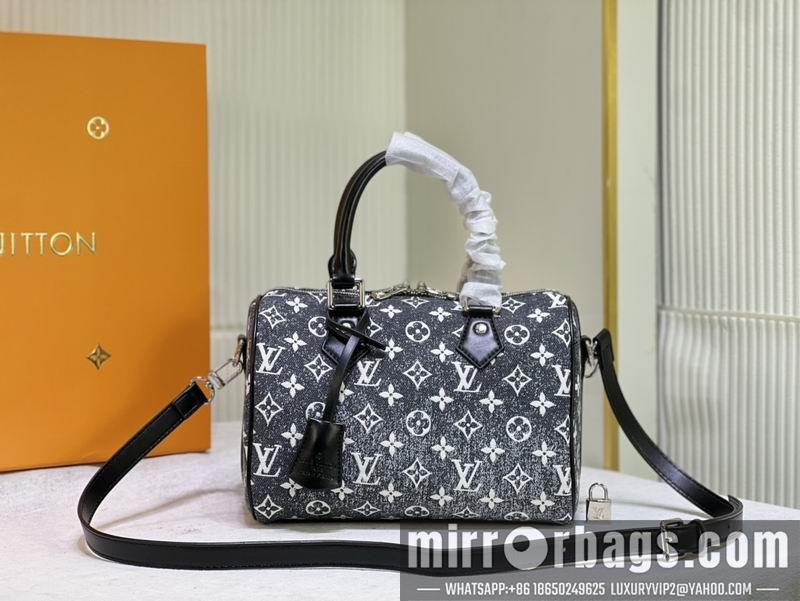 1:1 Louis Vuitton Bags Speedy M59609星空牛仔黑 25x19x15cm ss