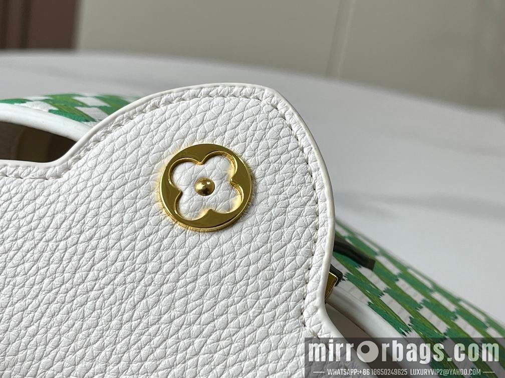 1:1 Louis Vuitton Bags Capucines M59879白色编织 21x14x8cm cs