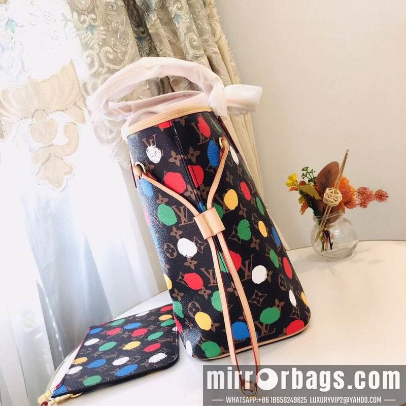 1:1 Louis Vuitton Bags Neverfull M46381 M40995老花彩色32x29x17cm zy