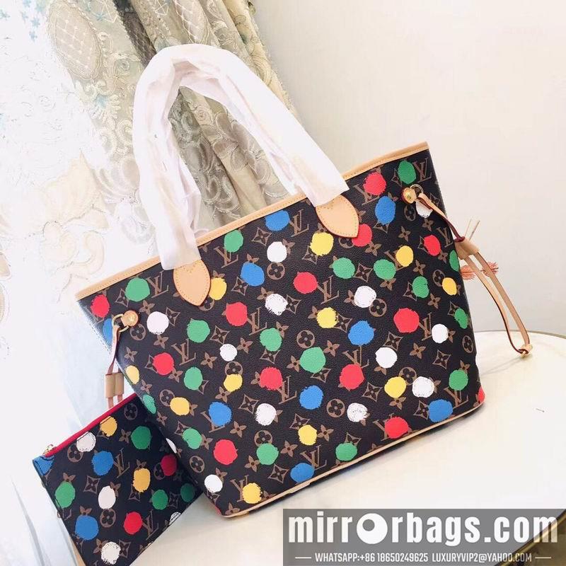 1:1 Louis Vuitton Bags Neverfull M46381 M40995老花彩色32x29x17cm zy