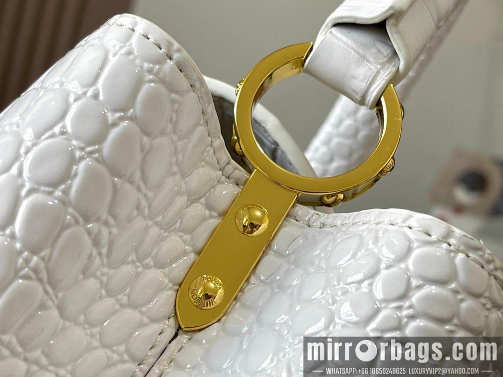 1:1 Louis Vuitton Bags N92967复古白色鳄鱼纹31.5x20x11cm cs