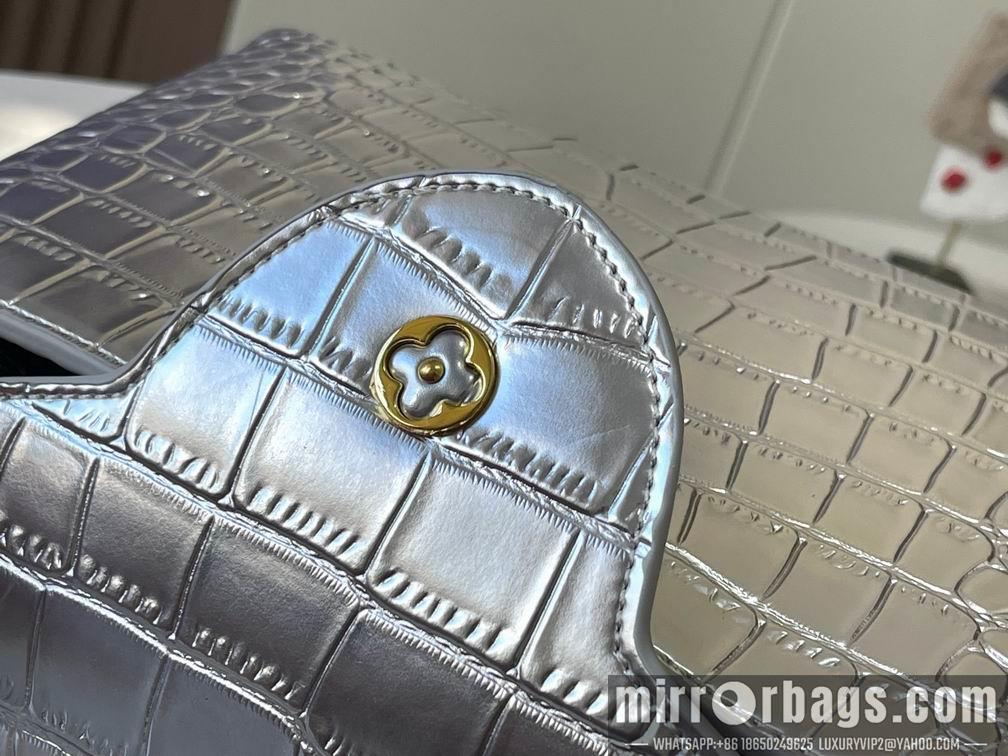 1:1 Louis Vuitton Bags N92967复古银色鳄鱼纹31.5x20x11cm cs
