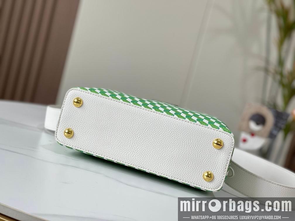 1:1 Louis Vuitton Bags Capucines M59878白色编织 27x18x9cm cs