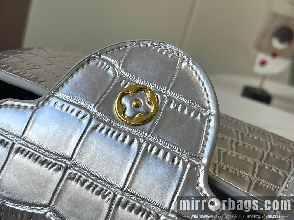 1:1 Louis Vuitton Bags N92173复古银色鳄鱼纹27x18x9cm cs