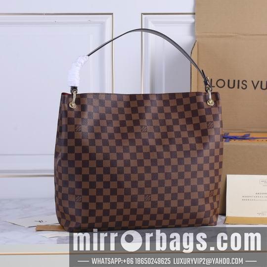 1:1 Louis Vuitton Bags M43704咖啡红 白格粉35.5x14x33.5cm ww