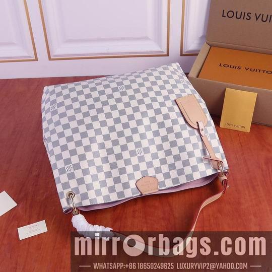 1:1 Louis Vuitton Bags M43704咖啡红 白格粉35.5x14x33.5cm ww