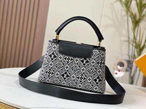 1:1 Louis Vuitton Bags Capucines M57358杏 黑 蓝31.5x20x11cm cs