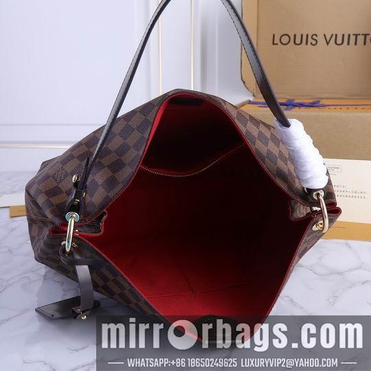 1:1 Louis Vuitton Bags M43704咖啡红 白格粉35.5x14x33.5cm ww