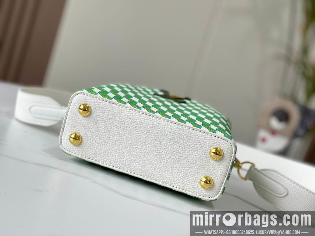 1:1 Louis Vuitton Bags Capucines M59879白色编织 21x14x8cm cs