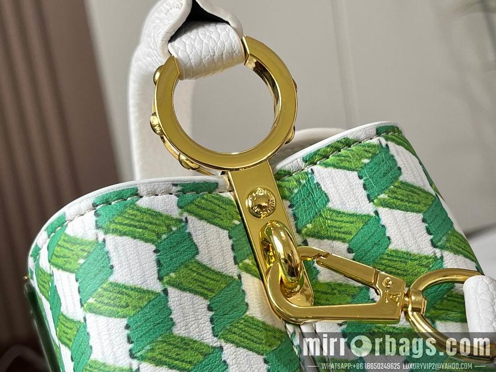 1:1 Louis Vuitton Bags Capucines M59879白色编织 21x14x8cm cs