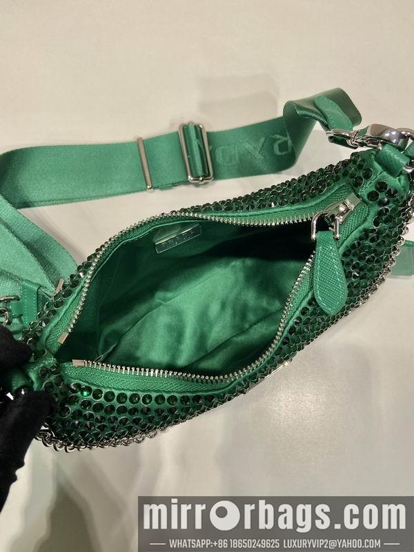 Replica Prada Bags Prada 1BH204绿闪钻22x16x6cm AP