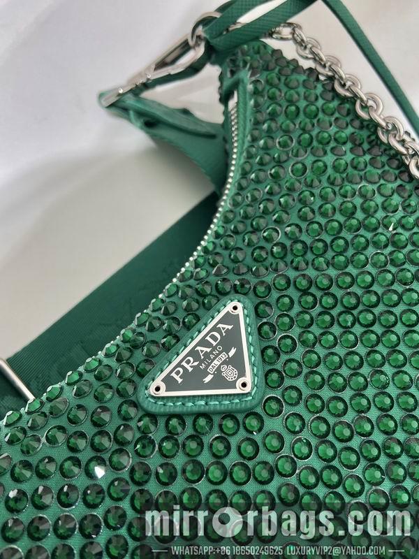 Replica Prada Bags Prada 1BH204绿闪钻22x16x6cm AP